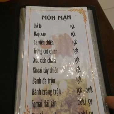 Thực đơn- Cafe Quán Kem O2