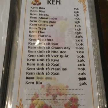 Thực đơn- Cafe Quán Kem O2