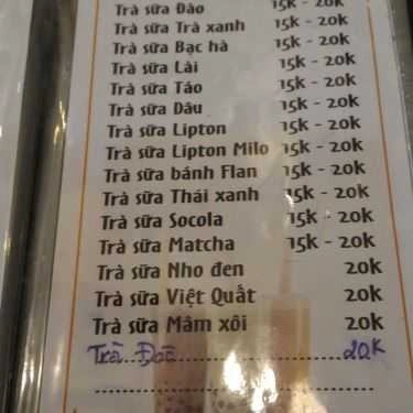 Thực đơn- Cafe Quán Kem O2