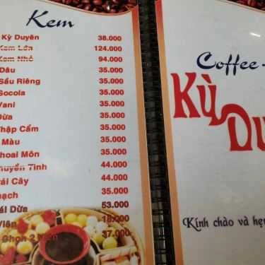 Thực đơn- Kỳ Duyên - Cafe Nhạc
