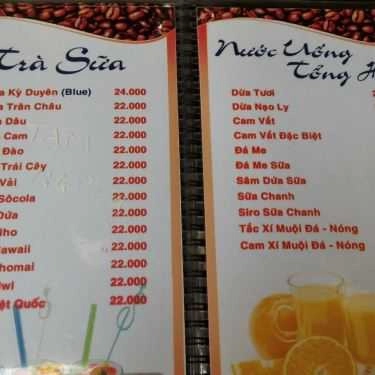 Thực đơn- Kỳ Duyên - Cafe Nhạc