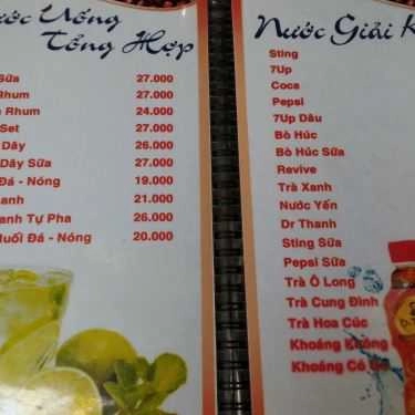 Thực đơn- Kỳ Duyên - Cafe Nhạc