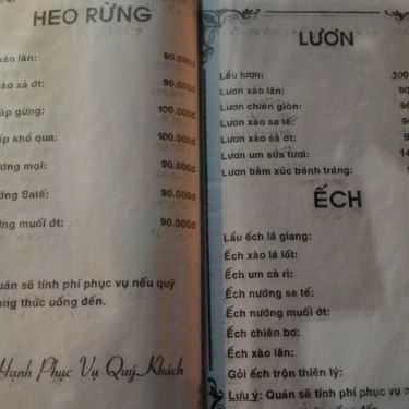 Thực đơn- Quán Ăn Lẩu Dê Hiền 1