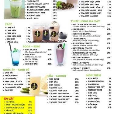 Thực đơn- Leng Keng - Kem & Cafe