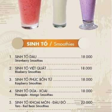 Thực đơn- Milano Coffee - Huỳnh Tấn Phát