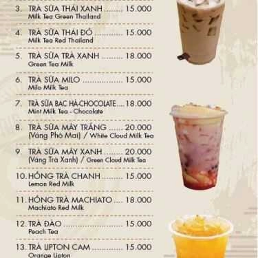 Thực đơn- Milano Coffee - Huỳnh Tấn Phát