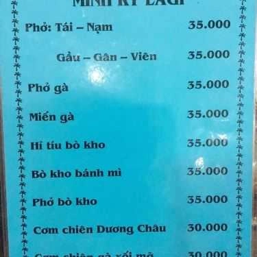 Thực đơn- Quán Ăn Minh Ký Lagi - Phở & Bò Kho