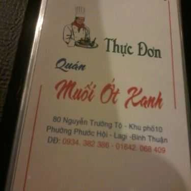 Thực đơn- Quán Nhậu Muối Ớt Xanh - Nhậu Bình Dân