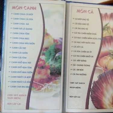 Thực đơn- Quán Ăn Nam Thạnh Lầu - Tiệm Cơm & Hải Sản
