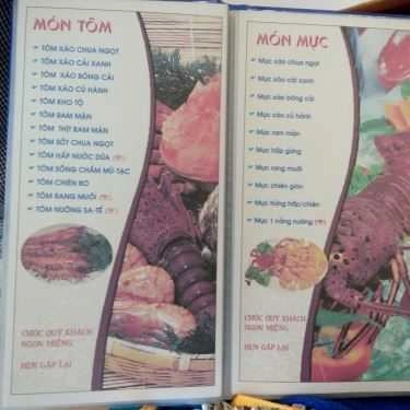 Thực đơn- Quán Ăn Nam Thạnh Lầu - Tiệm Cơm & Hải Sản