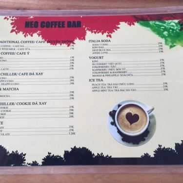 Thực đơn- Neo Coffee Shop