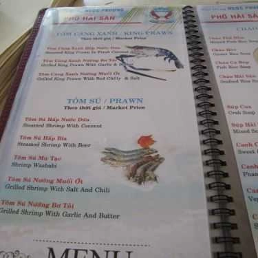 Thực đơn- Nhà Hàng Ngọc Phượng - Phố Hải Sản