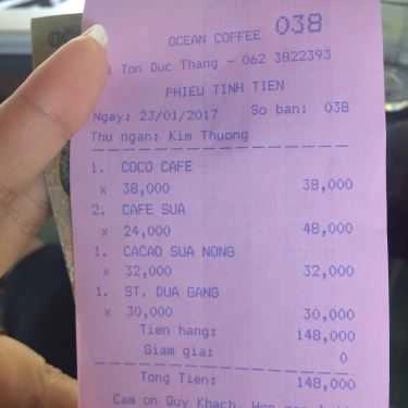 Thực đơn- Ocean Coffee