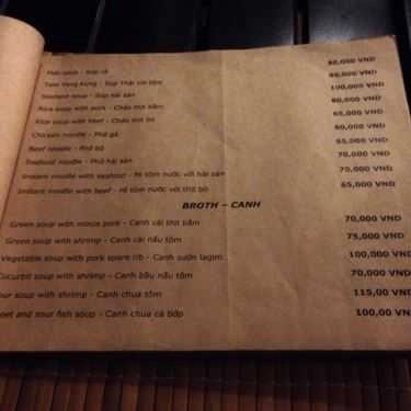 Thực đơn- Nhà Hàng Ocean Restaurant - Nguyễn Đình Chiểu