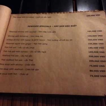 Thực đơn- Nhà Hàng Ocean Restaurant - Nguyễn Đình Chiểu