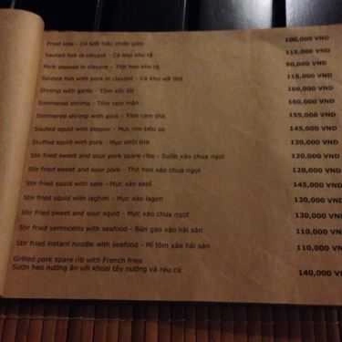 Thực đơn- Nhà Hàng Ocean Restaurant - Nguyễn Đình Chiểu