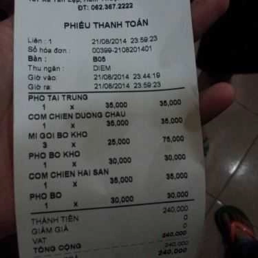 Thực đơn- Quán Ăn Trạm Dừng Chân Phương Trang