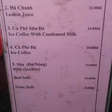 Thực đơn- Quán Ăn Trạm Dừng Chân Phương Trang