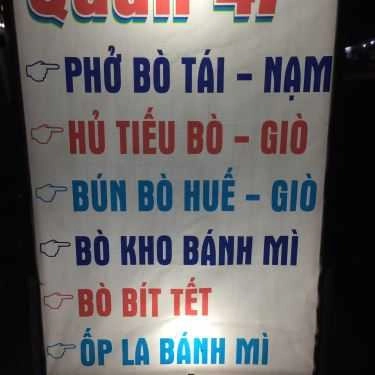 Thực đơn- Quán Ăn Quán 47 - Phở Bún & Bò Né