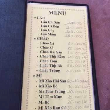 Thực đơn- Quán Ăn Quán Cơm Gia Đình - ĐT 716