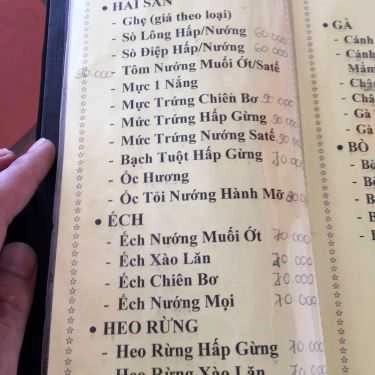 Thực đơn- Quán Ăn Quán Cơm Gia Đình - ĐT 716