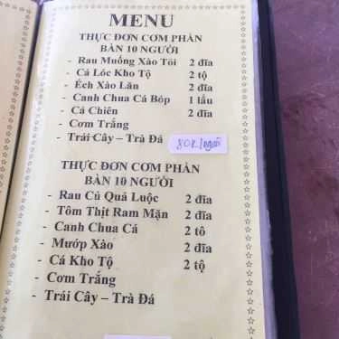 Thực đơn- Quán Ăn Quán Cơm Gia Đình - ĐT 716