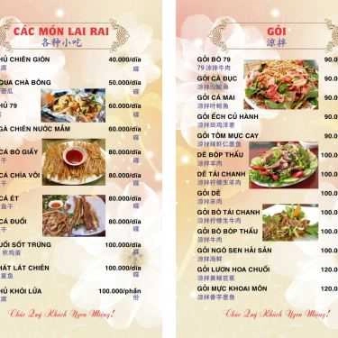 Thực đơn- Quán Nhậu 79 - Tôn Đức Thắng