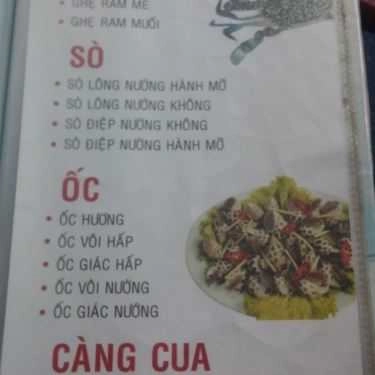 Thực đơn- Quán Ăn Quán Nhậu Thu Tý