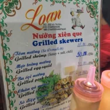 Thực đơn- Quán Ăn Răng Mực Loan