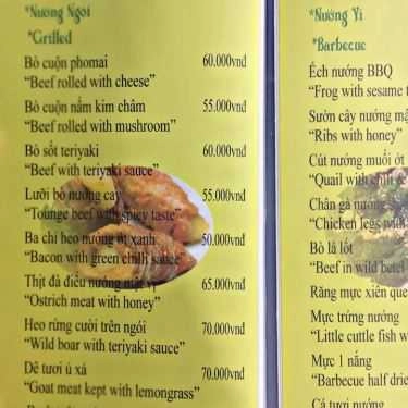 Thực đơn- Quán Ăn Song Ngư - Lẩu, Nướng & Hải Sản
