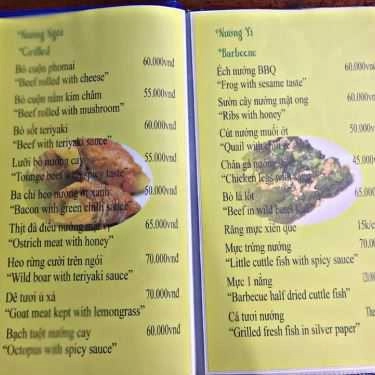 Thực đơn- Quán Ăn Song Ngư - Lẩu, Nướng & Hải Sản