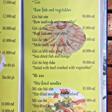 Thực đơn- Quán Ăn Song Ngư - Lẩu, Nướng & Hải Sản