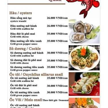 Thực đơn- Quán Ăn Thuyền Quán - Hải Sản Tươi Sống