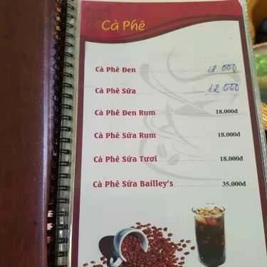 Thực đơn- Tino Coffee - Đoàn Thị Điểm