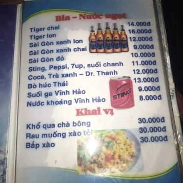 Thực đơn- Quán Ăn Trang Quán - Bạch Tuộc Nướng