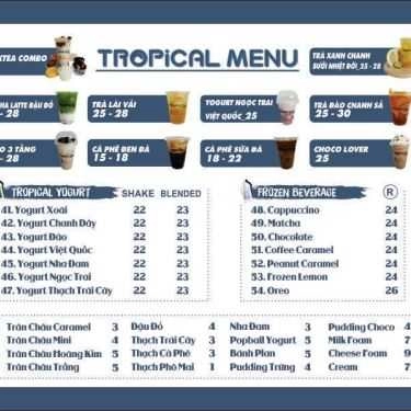 Thực đơn- Cafe Tropical Teahouse - Trương Hán Siêu