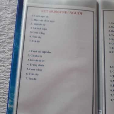 Thực đơn- Quán Ăn Vân Anh Quán - Quán Hải Sản