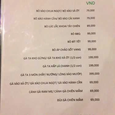 Thực đơn- Nhà Hàng Vietnam Home Restaurant - Nguyễn Đình Chiểu