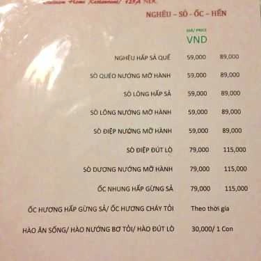 Thực đơn- Nhà Hàng Vietnam Home Restaurant - Nguyễn Đình Chiểu