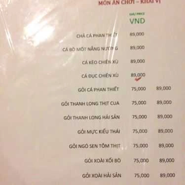 Thực đơn- Nhà Hàng Vietnam Home Restaurant - Nguyễn Đình Chiểu