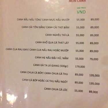 Thực đơn- Nhà Hàng Vietnam Home Restaurant - Nguyễn Đình Chiểu