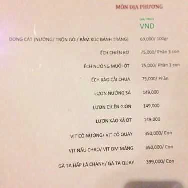Thực đơn- Nhà Hàng Vietnam Home Restaurant - Nguyễn Đình Chiểu