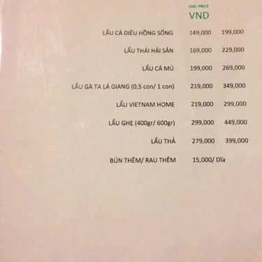Thực đơn- Nhà Hàng Vietnam Home Restaurant - Nguyễn Đình Chiểu