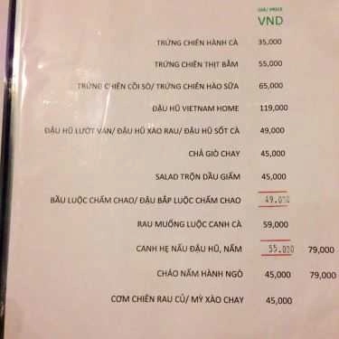 Thực đơn- Nhà Hàng Vietnam Home Restaurant - Nguyễn Đình Chiểu