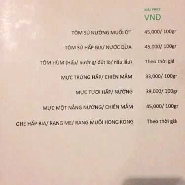 Thực đơn- Nhà Hàng Vietnam Home Restaurant - Nguyễn Đình Chiểu