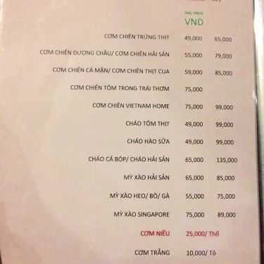 Thực đơn- Nhà Hàng Vietnam Home Restaurant - Nguyễn Đình Chiểu