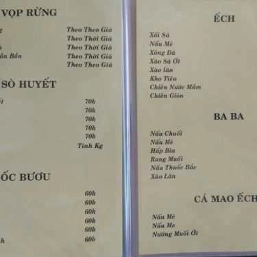 Thực đơn- 37 Sành Quán - Quán Ăn Gia Đình