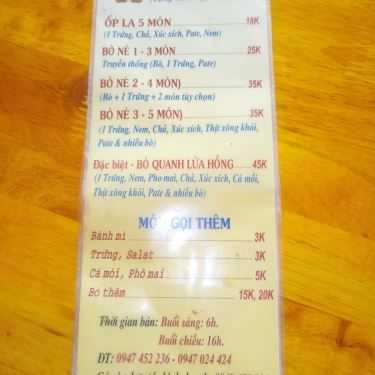 Thực đơn- Quán Ăn Bò Né 3 Ngon - Bò Quanh Lửa Hồng - Sông Đốc
