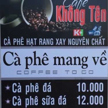 Thực đơn- Không Tên Cafe - Nguyễn Du