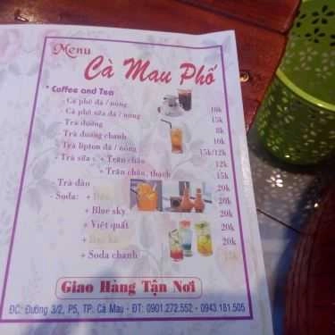 Thực đơn- Cà Mau Phố Coffee